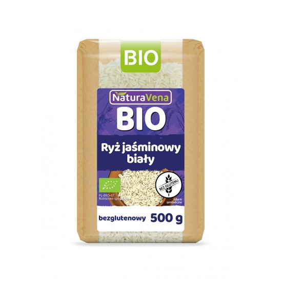 RYŻ JAŚMINOWY BIAŁY BEZGLUTENOWY BIO 500 g - NATURAVENA