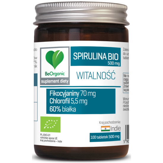 SPIRULINA BIO (500 mg) 100 TABLETEK - BE ORGANIC