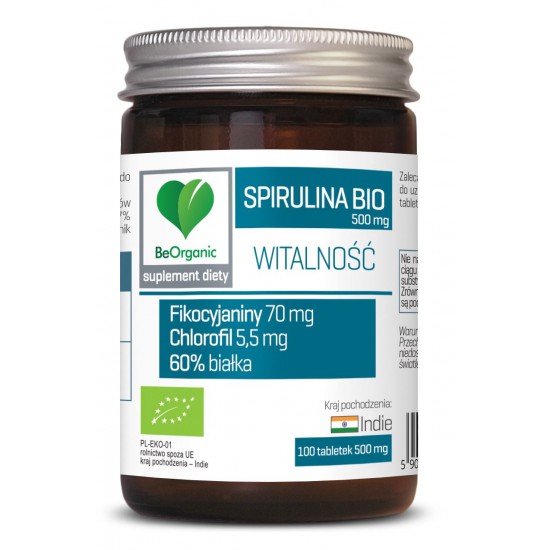 SPIRULINA BIO 100 TABLETEK (500 mg) - BE ORGANIC