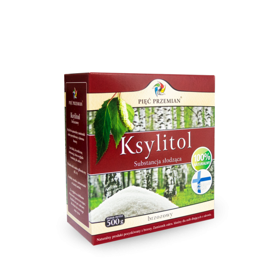 KSYLITOL 500 g (PUDEŁKO PAPIEROWE) - PIĘĆ PRZEMIAN