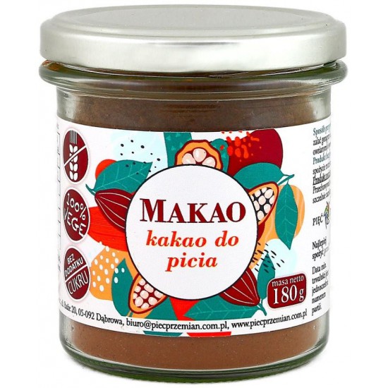 KAKAO DO PICIA (MAKAO) BEZ DODATKU CUKRÓW BEZGLUTENOWE 180 g - PIĘĆ PRZEMIAN