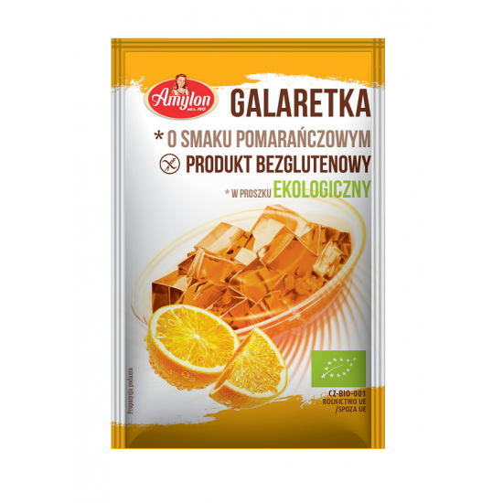 GALARETKA O SMAKU POMARAŃCZOWYM BEZGLUTENOWA BIO 40 g - AMYLON